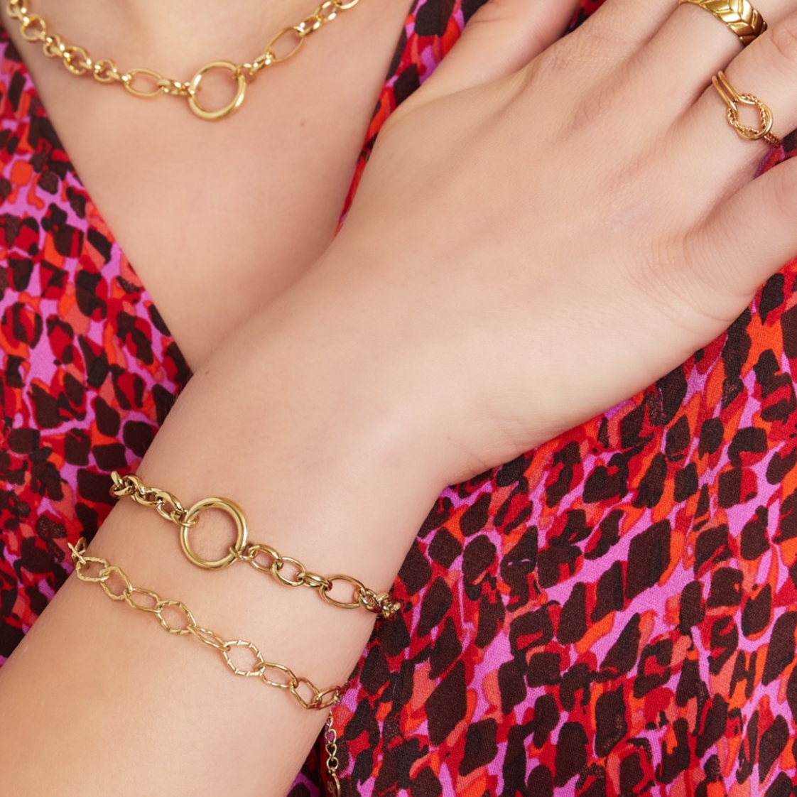 Armband met ronde schakels | Goudkleurig