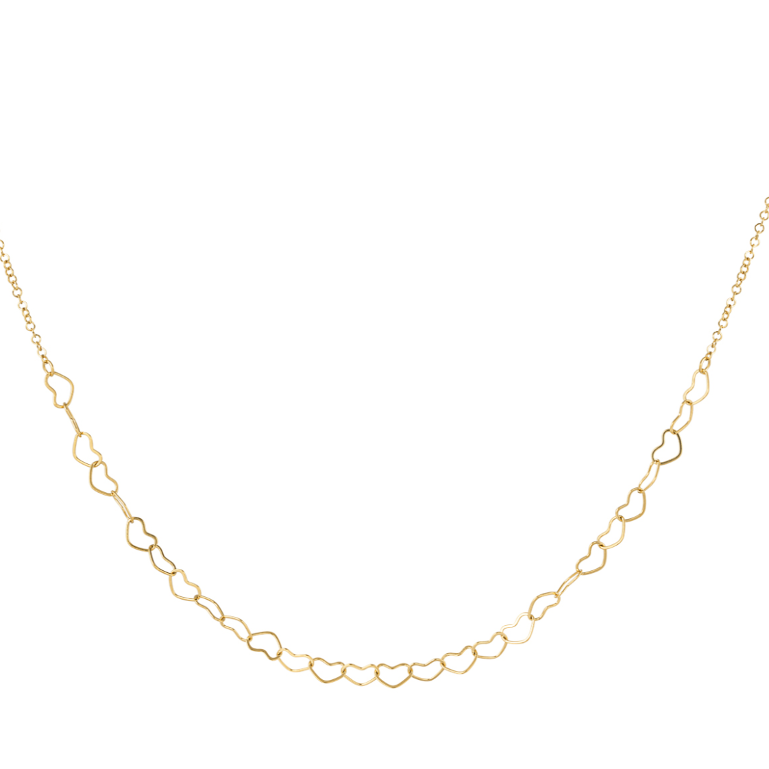 Subtiele ketting met hartjes | Goudkleurig