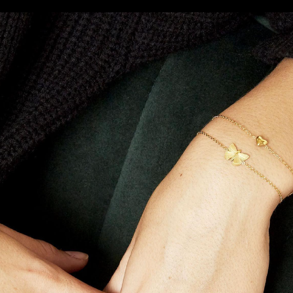 Armband met massief hartje | Goudkleurig