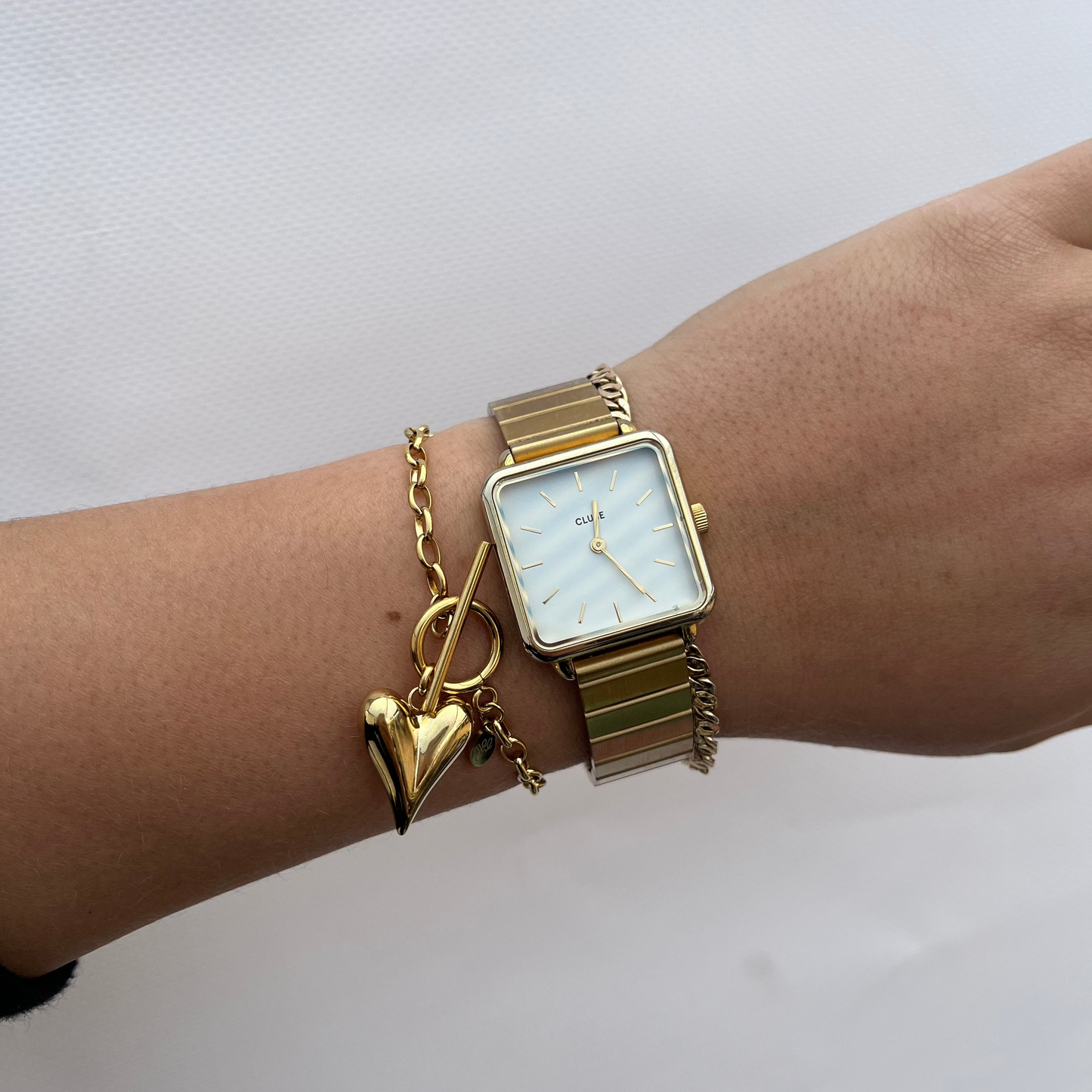 Armband met massief hart | Goudkleurig
