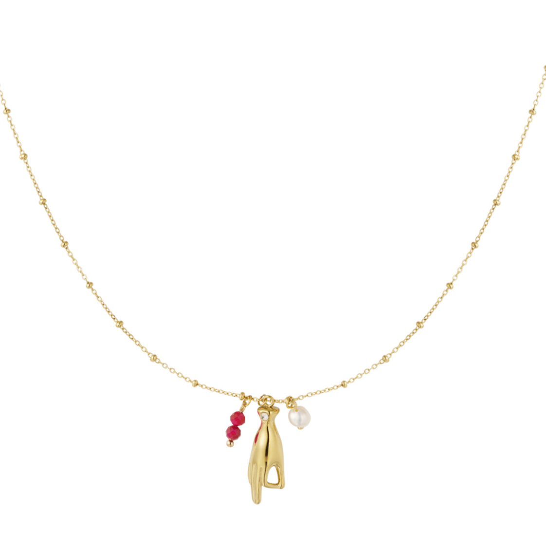 Ketting met open hand bedel | Goudkleurig