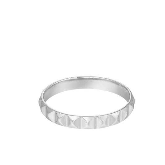 Basic ring met print | Zilverkleurig