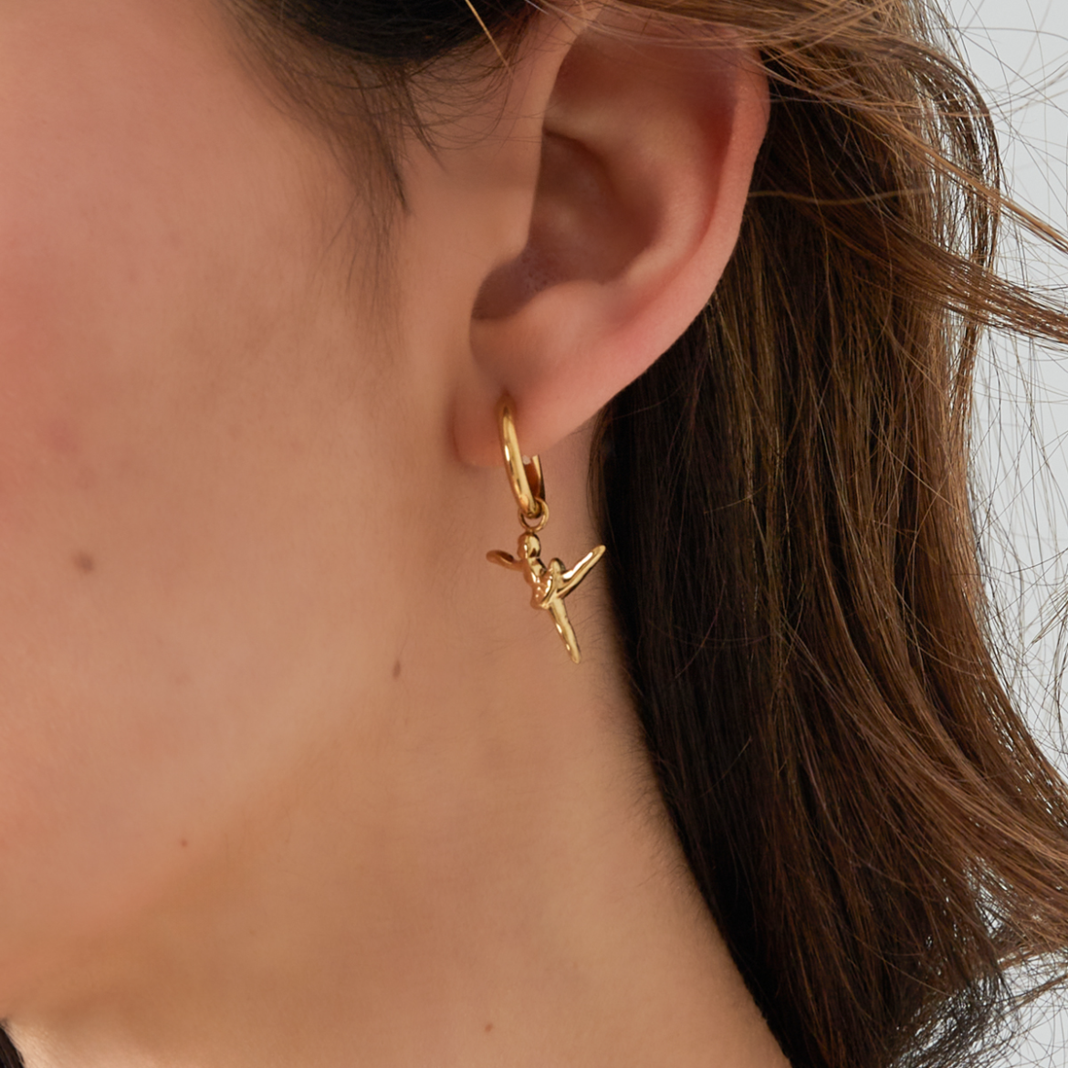 Oorbellen met ballerina | Goudkleurig