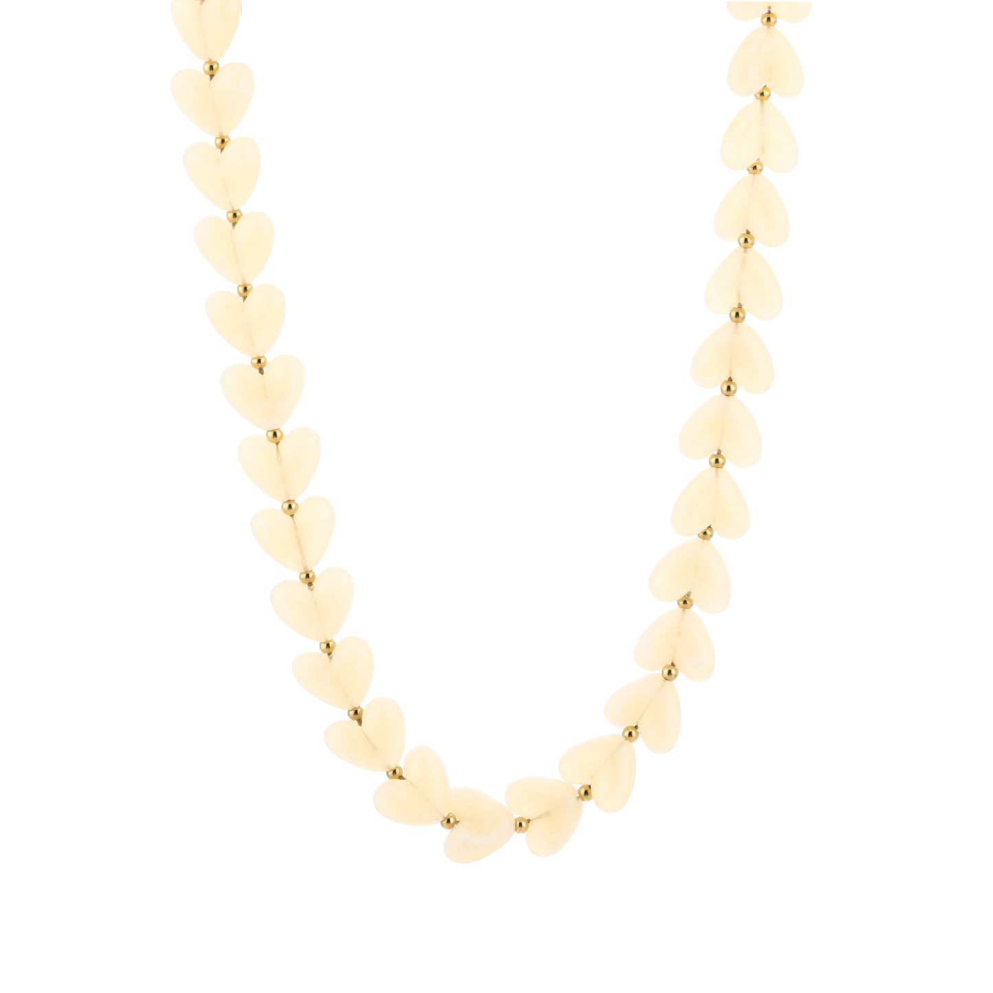 Kralenketting in hartjesvorm | Goud & Beige