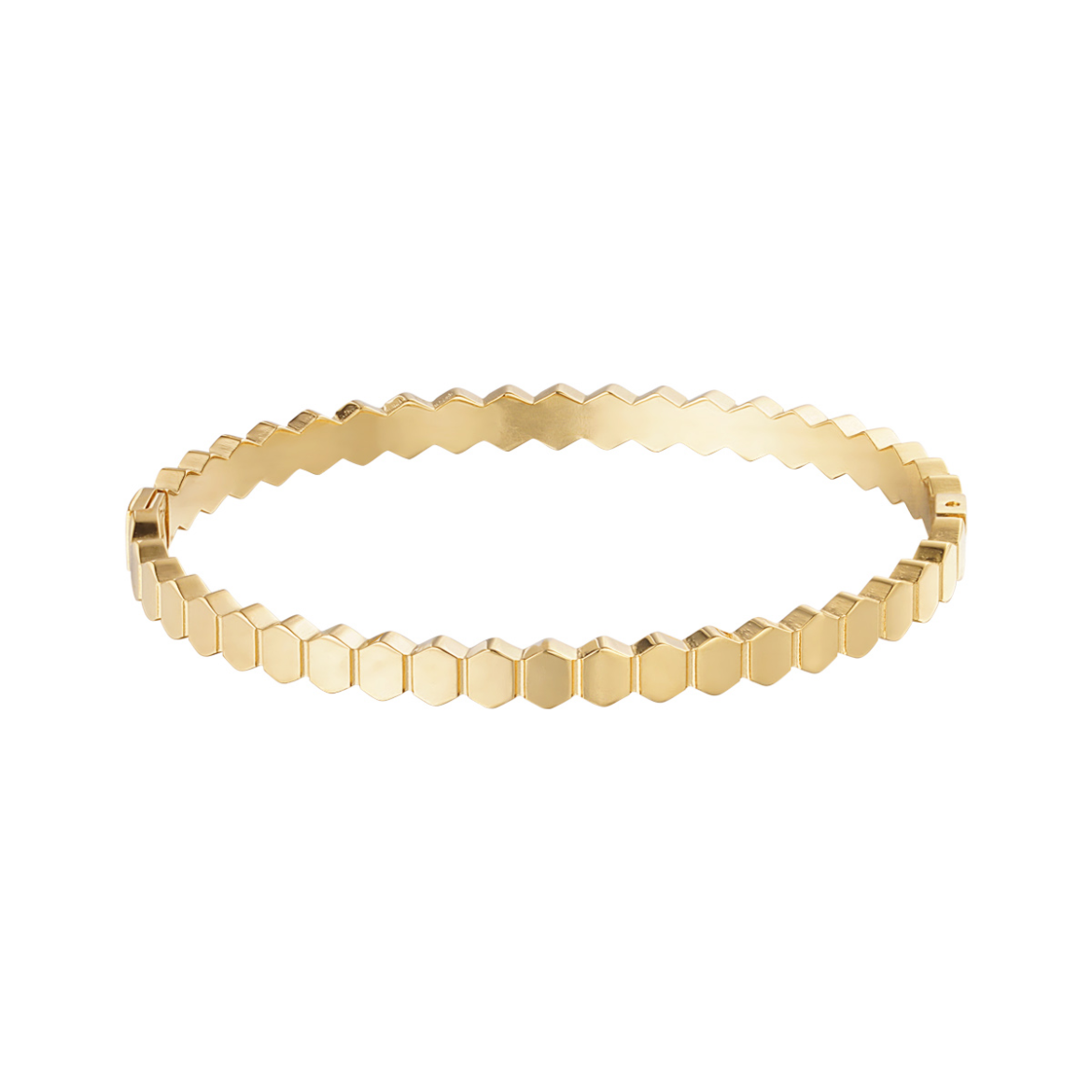 Bangle armband met kleine zeshoekjes | Goudkleurig