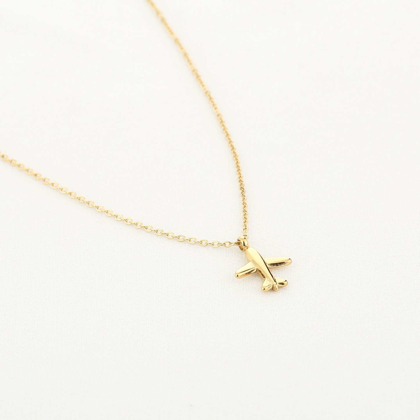 Ketting met vliegtuig | Goudkleurig