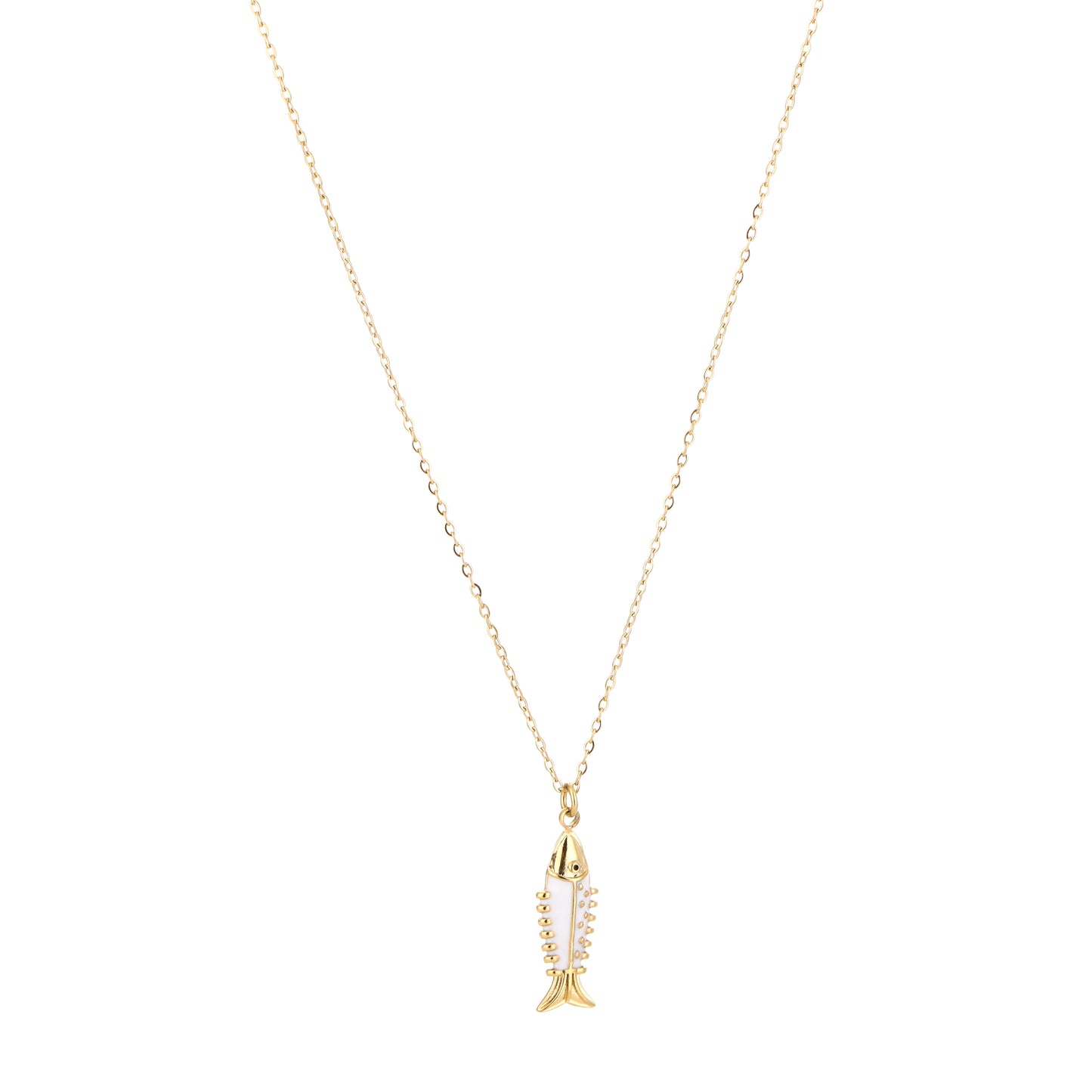 Ketting met wit visje | Goudkleurig