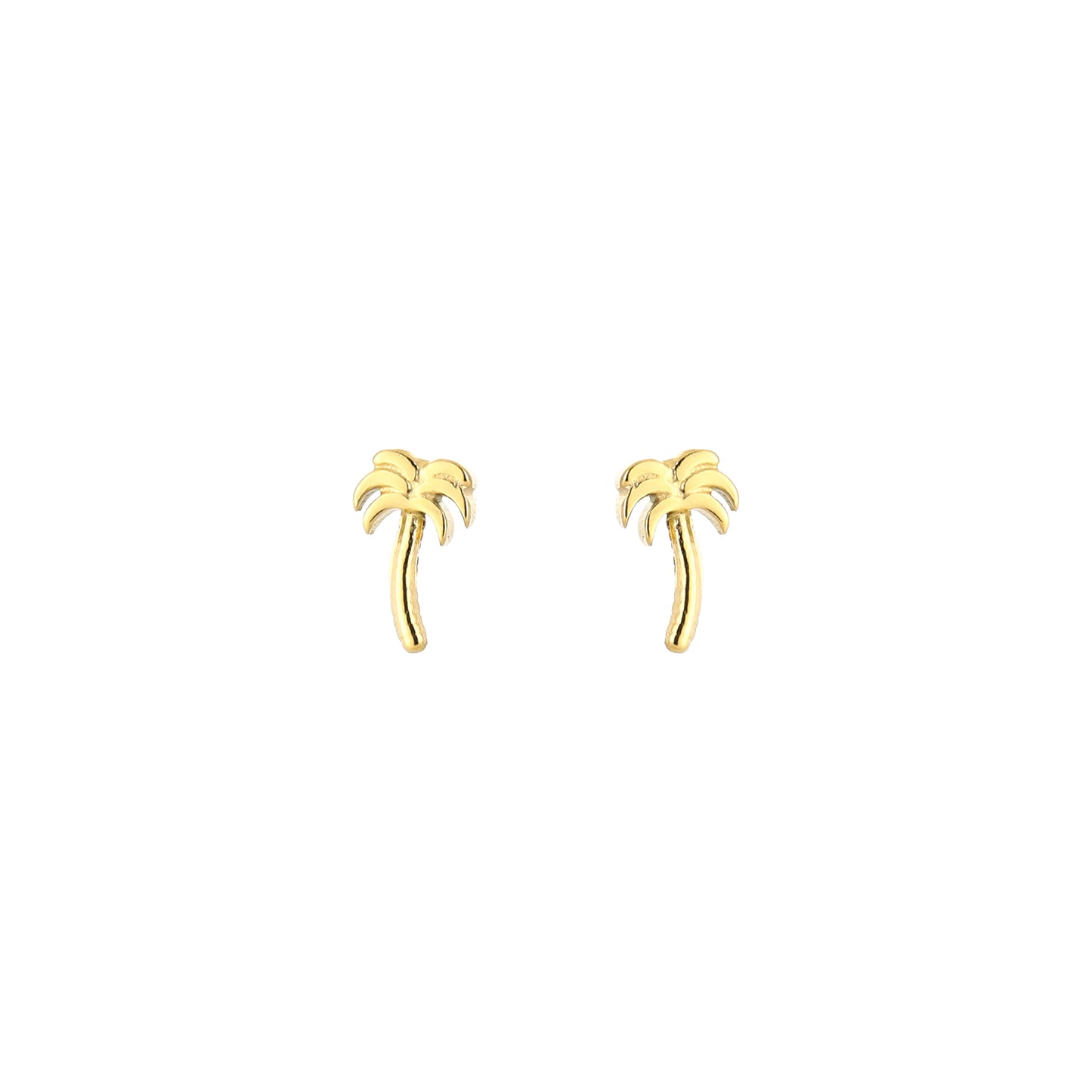 Oorknopjes met lange palmboom | Goudkleurig