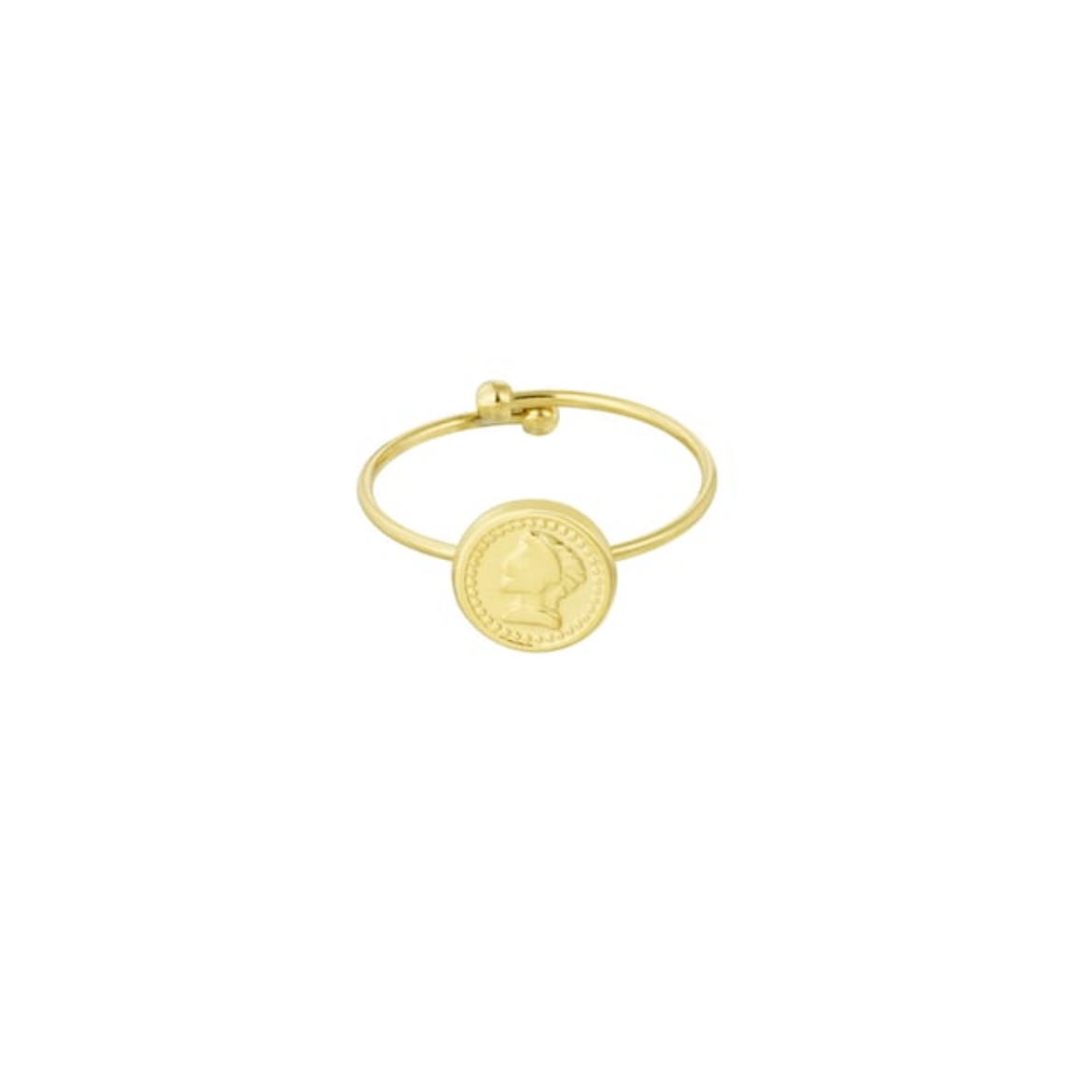 Ring met muntje | Goudkleurig