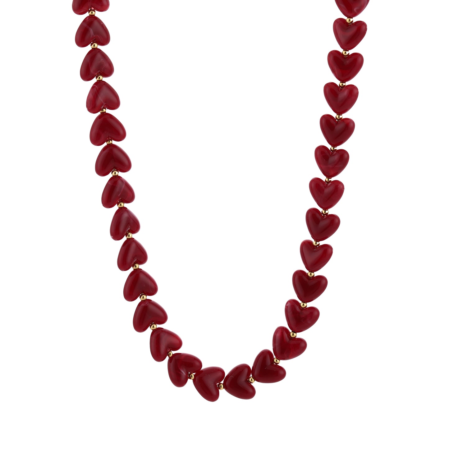 Kralenketting in hartjesvorm | Goud & Paars