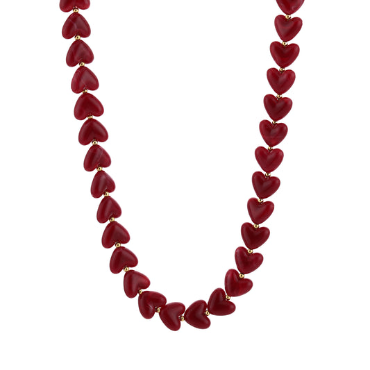 Kralenketting in hartjesvorm | Goud & Paars
