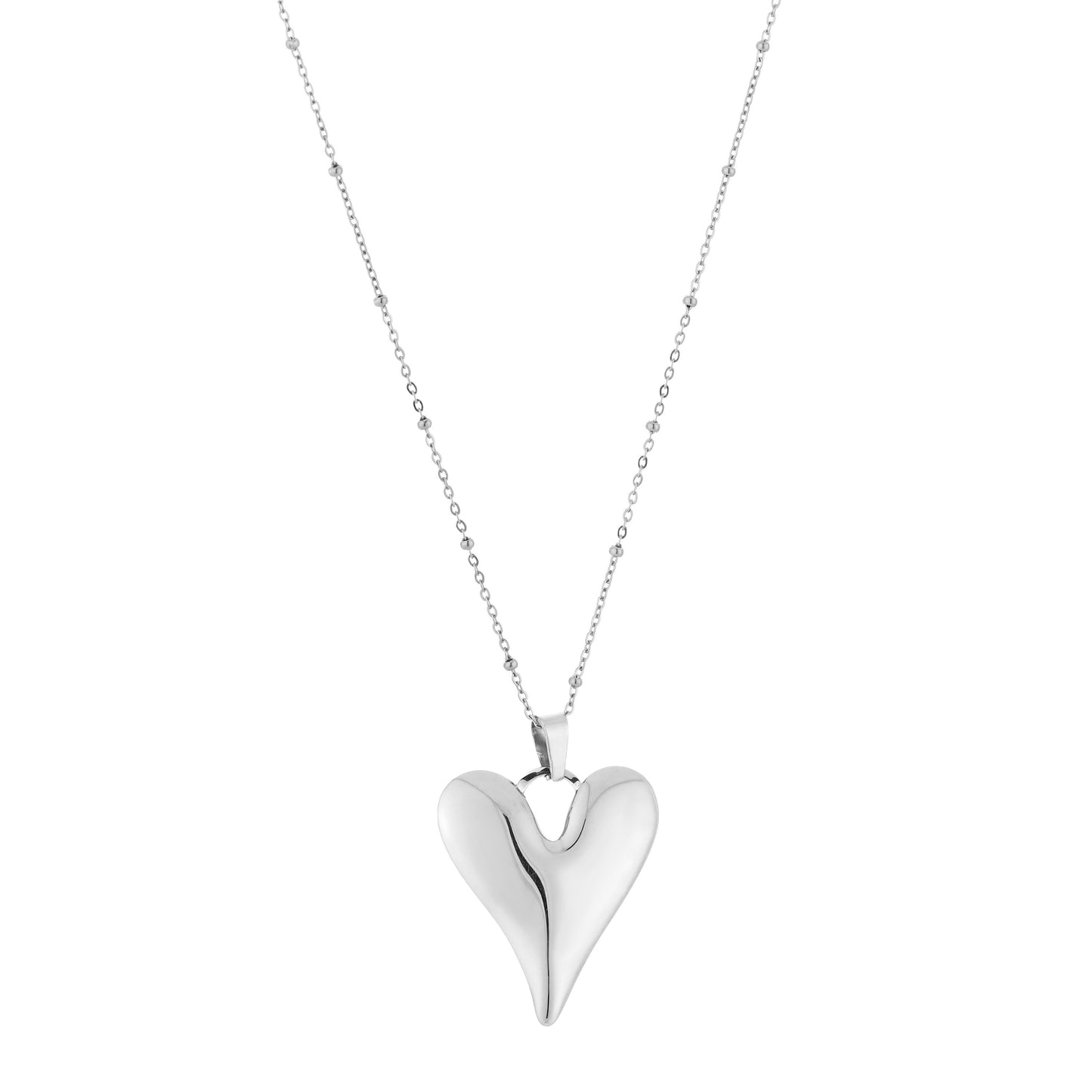 Ketting met groot hart | Zilverkleurig
