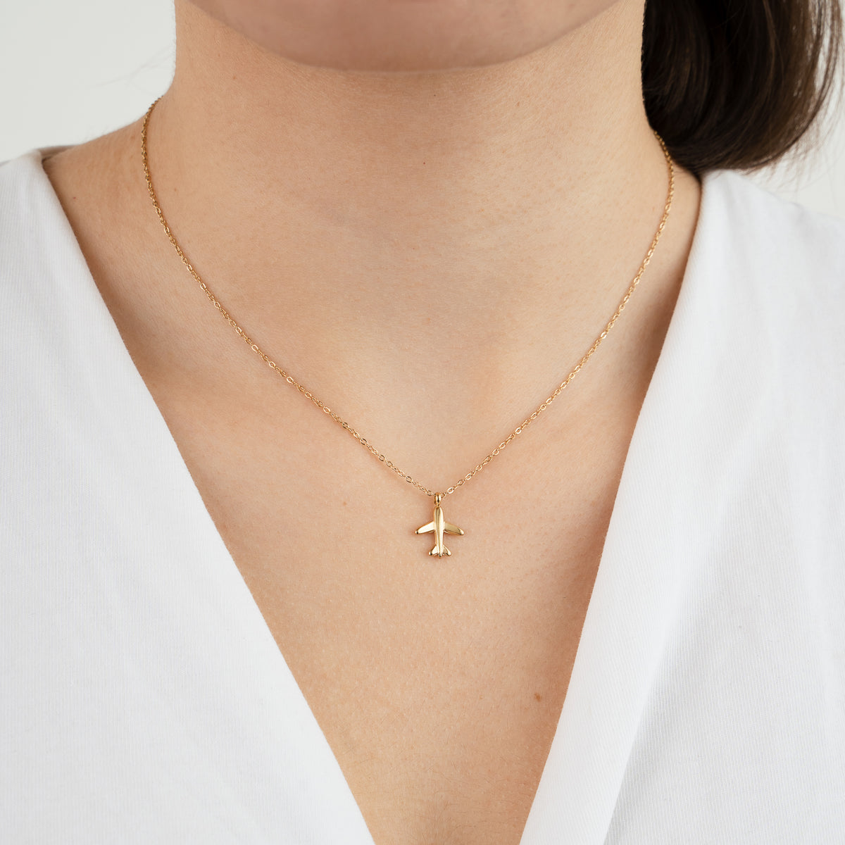 Ketting met vliegtuig | Goudkleurig