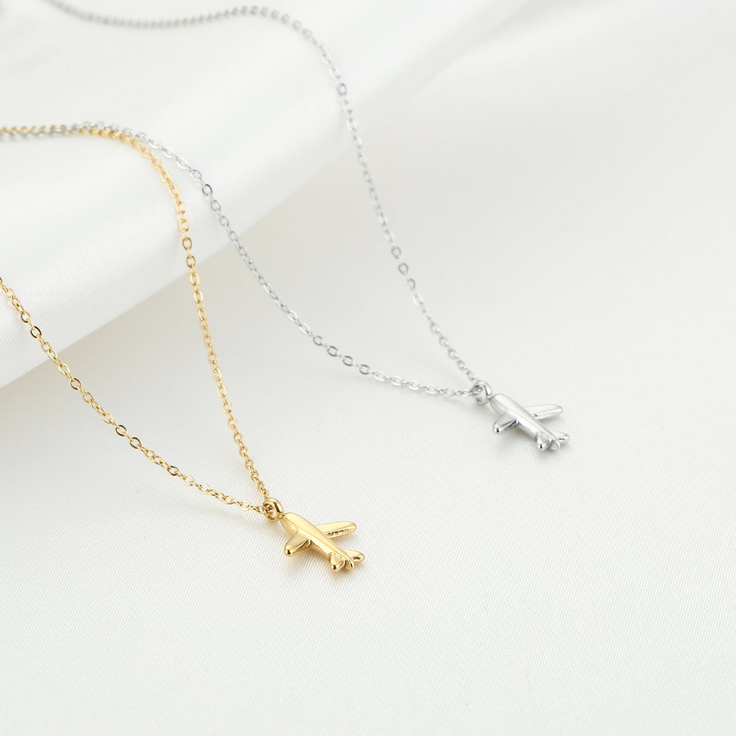 Ketting met vliegtuig | Goudkleurig