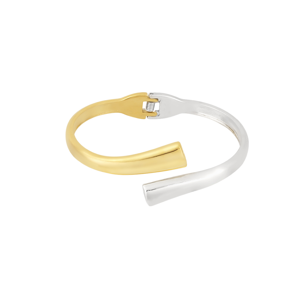 Bangle armband met rechthoeken | Goud- en zilverkleurig