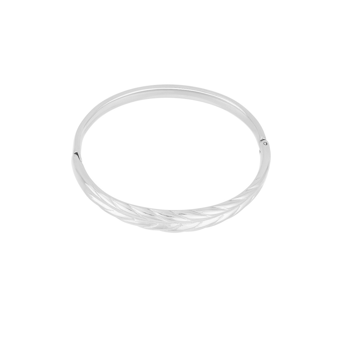 Bangle armband met subtiel relief | Zilverkleurig