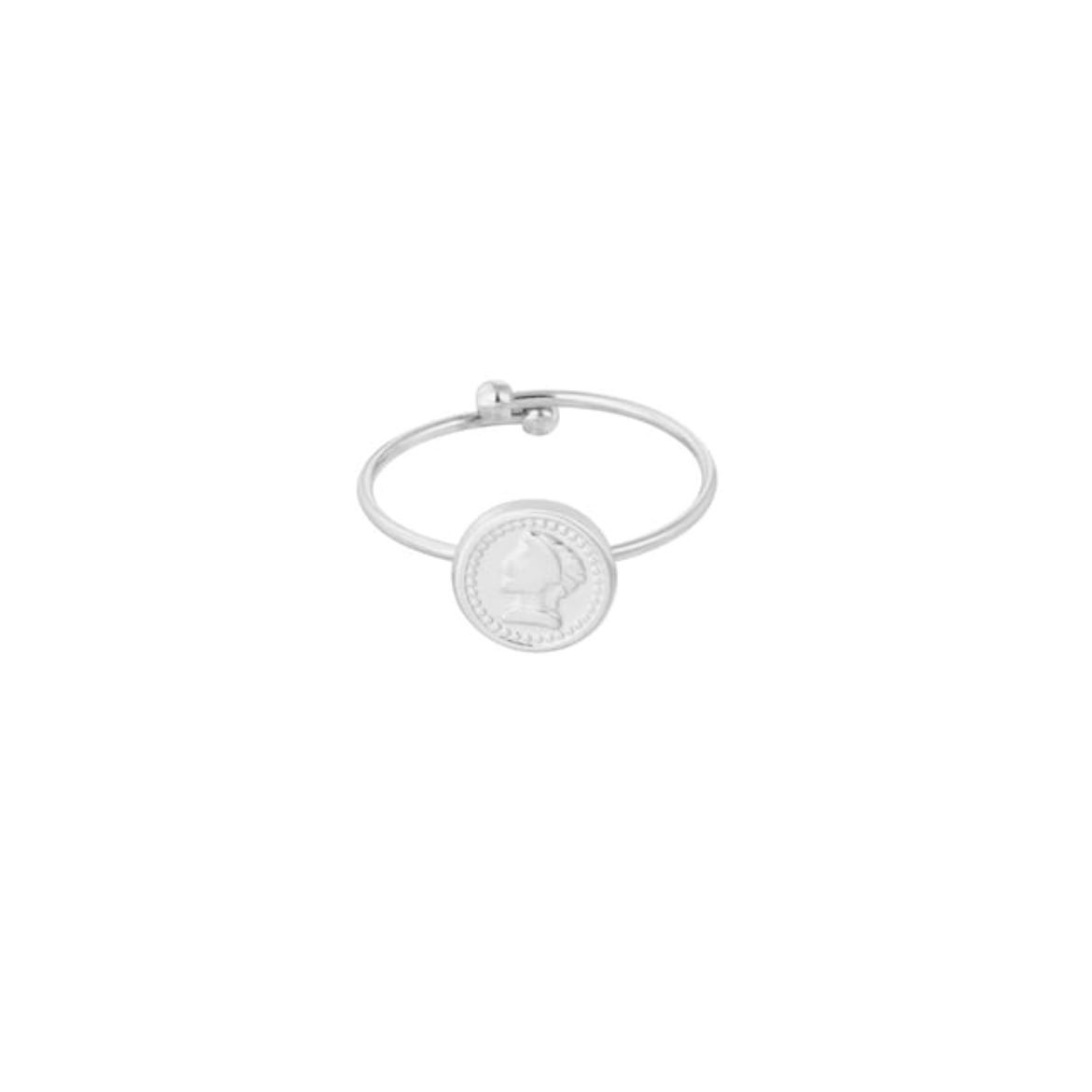 Ring met muntje | Zilverkleurig