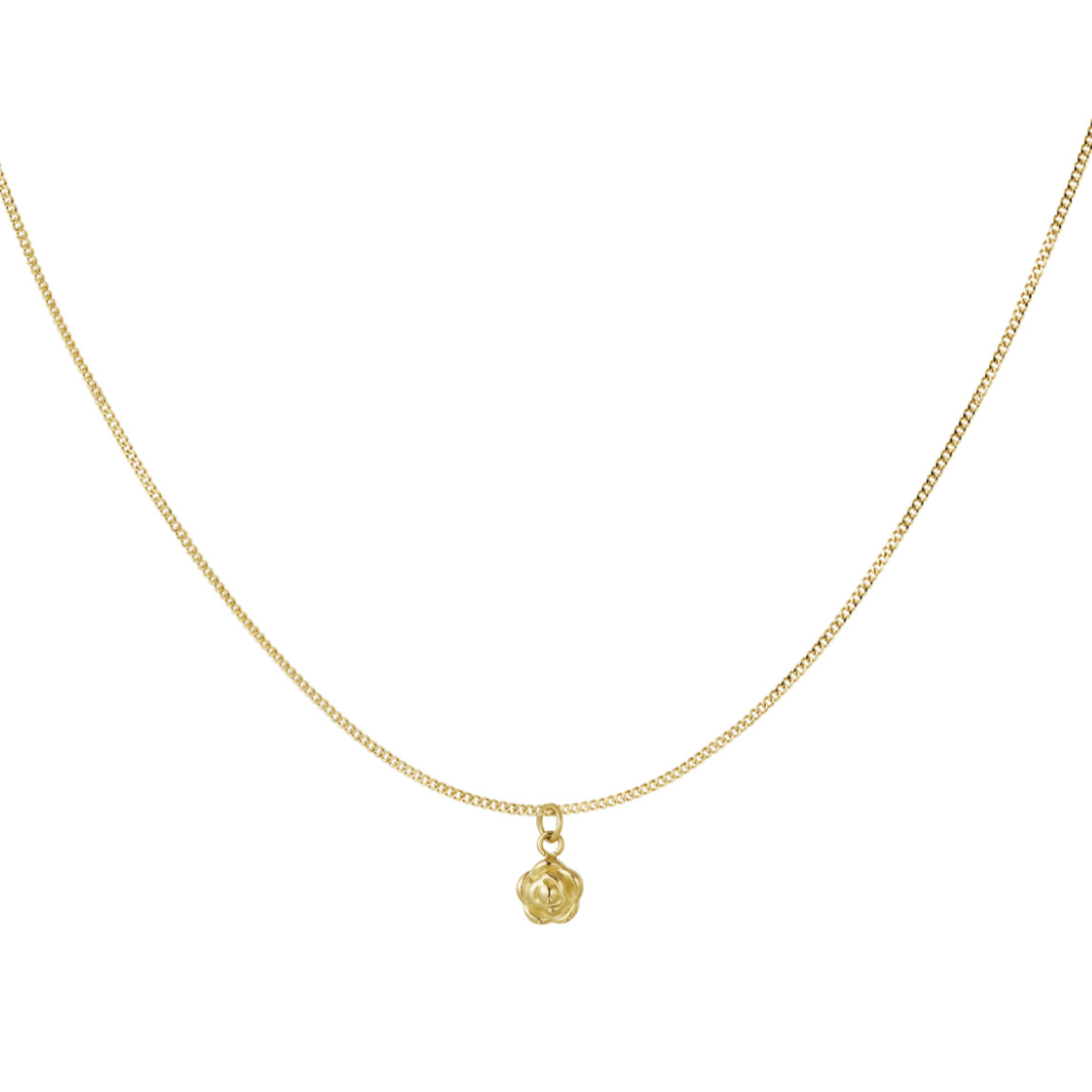 Subtiele ketting met roosje  | Goudkleurig