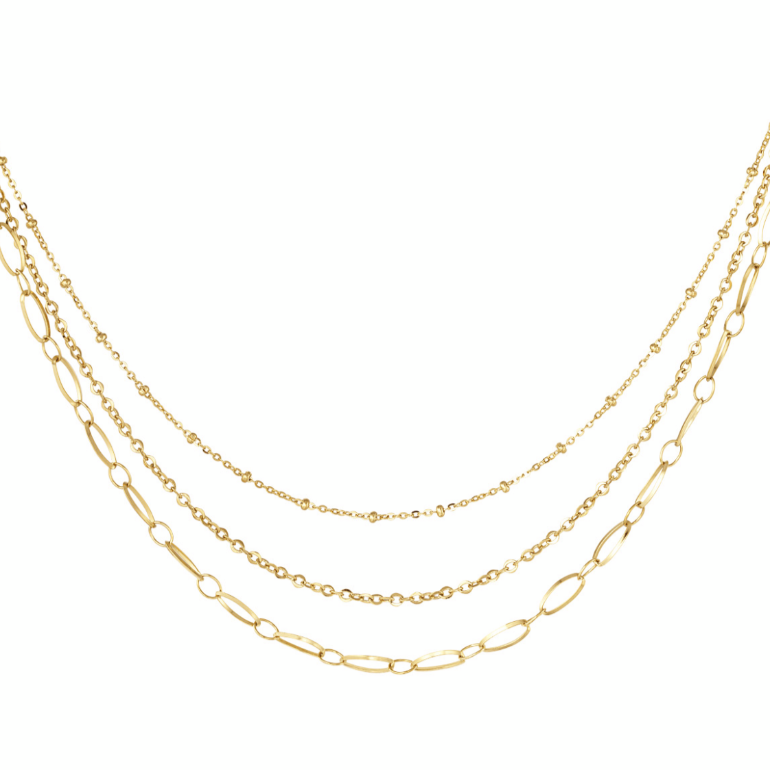 Statement ketting met 3 lagen | Goudkleurig