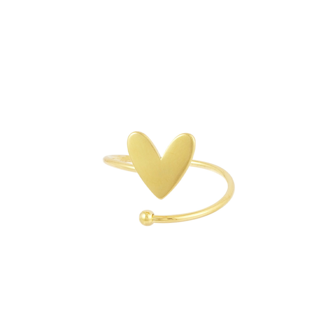 Gedraaide ring met hartje | Goudkleurig
