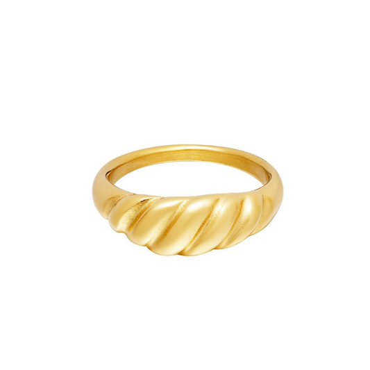 Baguette ring | Goudkleurig