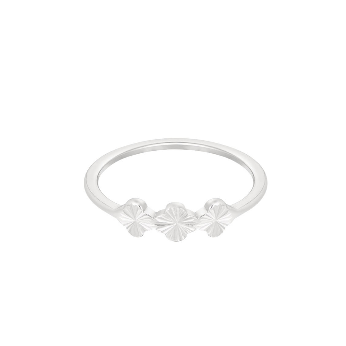 Ring met 3 klavertjes | Zilverkleurig