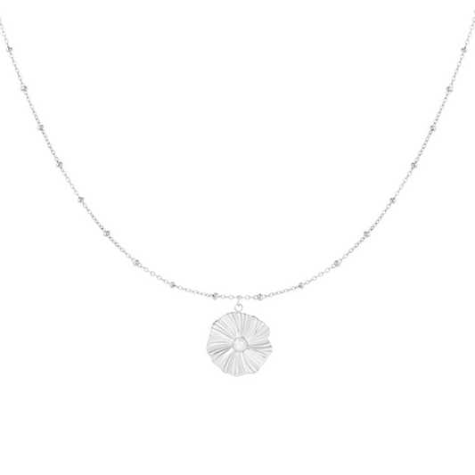 Ketting met abstracte bloem | Zilverkleurig