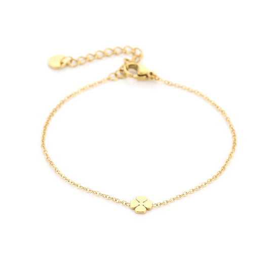 Armband met klavertje vier | Goudkleurig