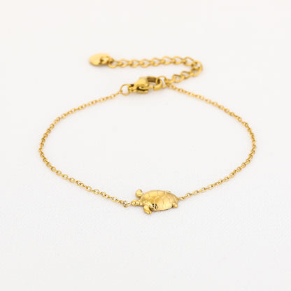 Armband met schildpad | Goudkleurig