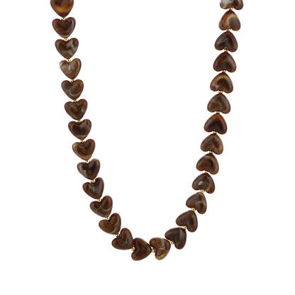 Kralenketting in hartjesvorm | Goud & Bruin