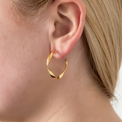Clip oorbellen gedraaide hoops | Goudkleurig