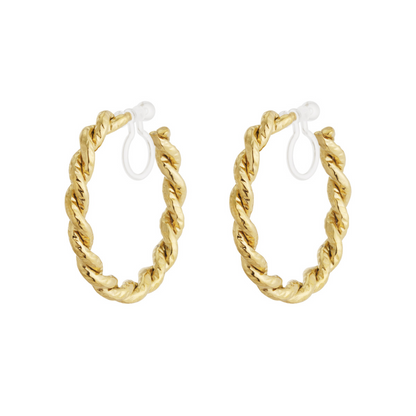 Clip oorbellen gedraaid | Goudkleurig