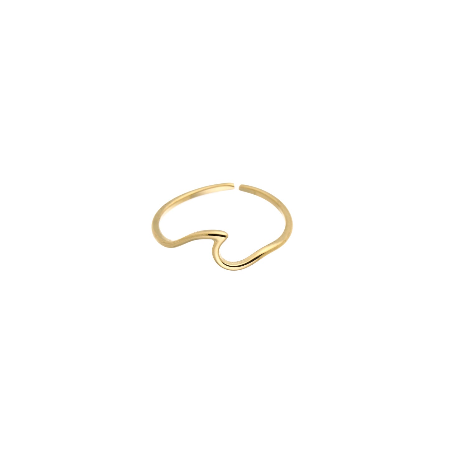 Ring met golf | Goudkleurig