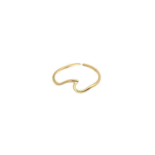 Ring met golf | Goudkleurig