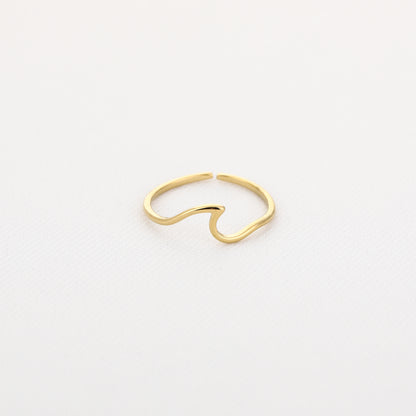 Ring met golf | Goudkleurig