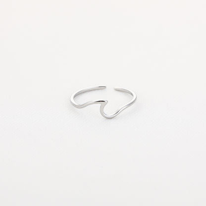 Ring met golf | Zilverkleurig