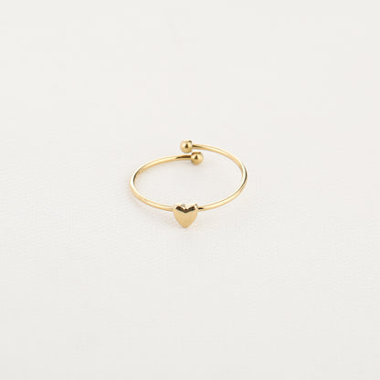 Ring met klein hartje | Goudkleurig