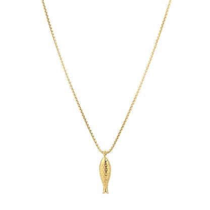 Ketting met visje en pareltje | Goudkleurig