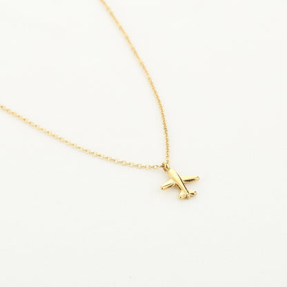 Ketting met vliegtuig | Goudkleurig