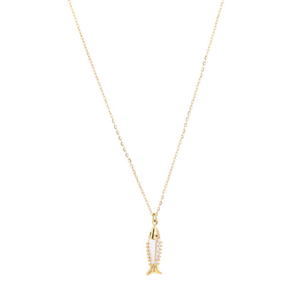 Ketting met wit visje | Goudkleurig