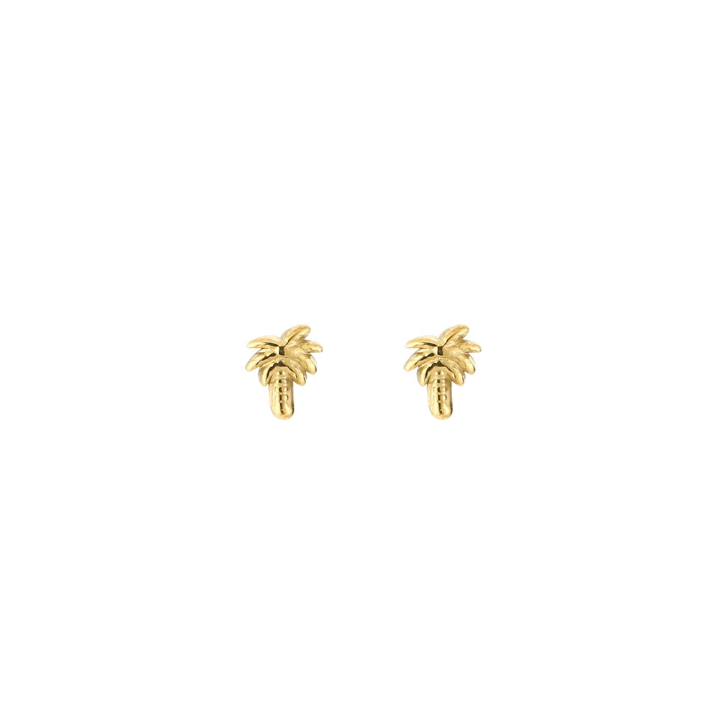 Oorknopjes met mini palmboom | Goudkleurig