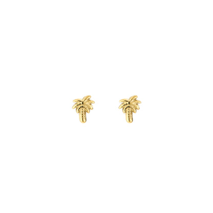 Oorknopjes met mini palmboom | Goudkleurig