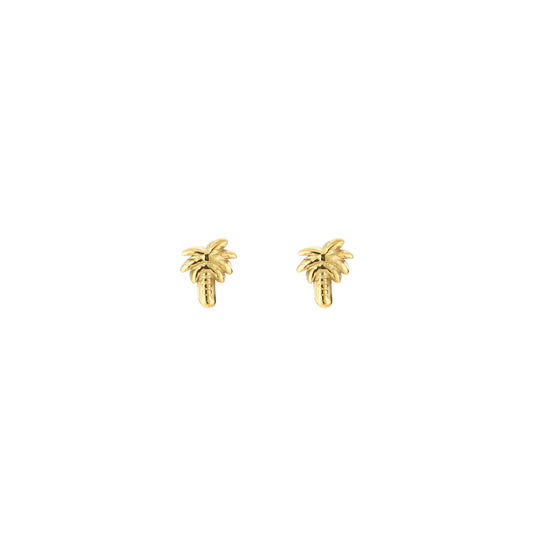 Oorknopjes met mini palmboom | Goudkleurig