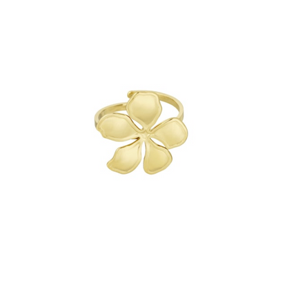 Ring met grote bloem | Goudkleurig