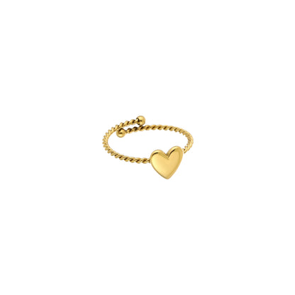 Ring met hartje | Goudkleurig