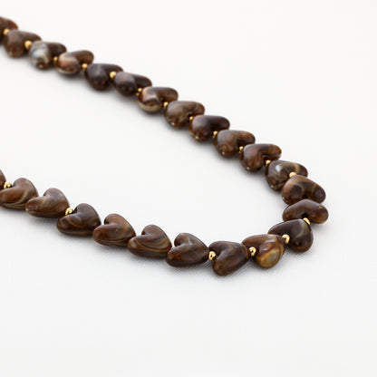 Kralenketting in hartjesvorm | Goud & Bruin