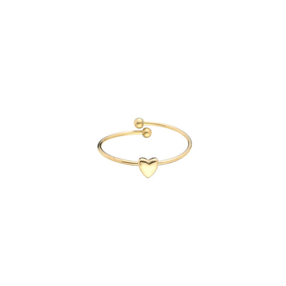 Ring met klein hartje | Goudkleurig