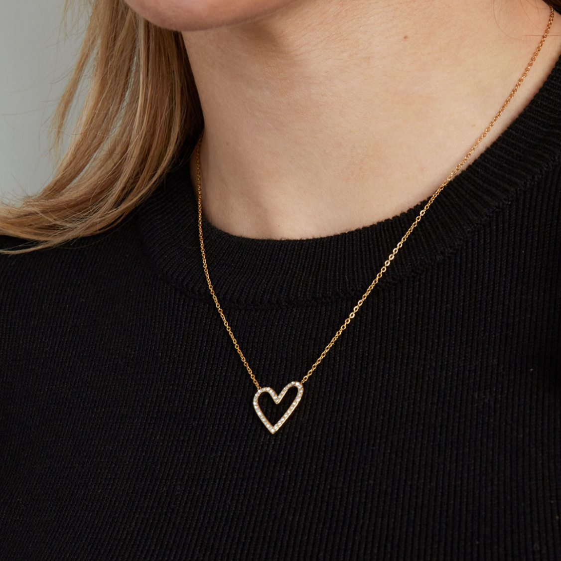 Ketting met open hartje | Goudkleurig