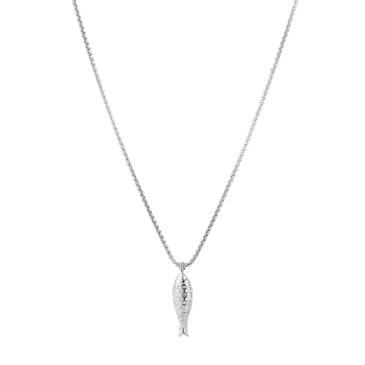 Ketting met visje en pareltje | Zilverkleurig