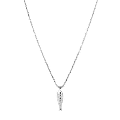 Ketting met visje en pareltje | Zilverkleurig